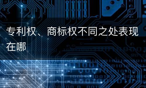 专利权、商标权不同之处表现在哪