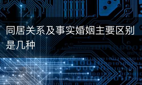 同居关系及事实婚姻主要区别是几种