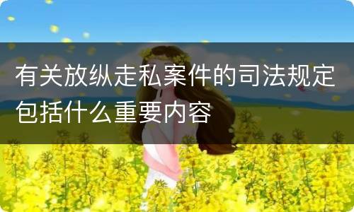 有关放纵走私案件的司法规定包括什么重要内容