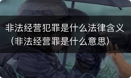 非法经营犯罪是什么法律含义（非法经营罪是什么意思）