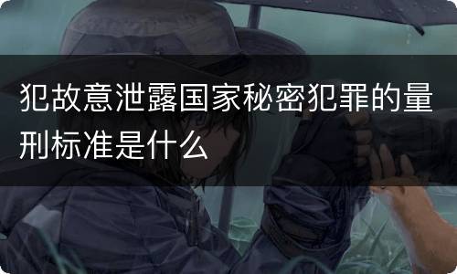 犯故意泄露国家秘密犯罪的量刑标准是什么