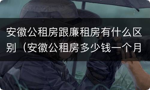 安徽公租房跟廉租房有什么区别（安徽公租房多少钱一个月）