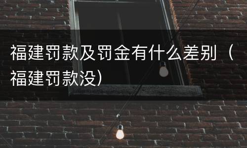 福建罚款及罚金有什么差别（福建罚款没）