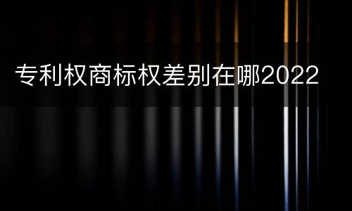 专利权商标权差别在哪2022