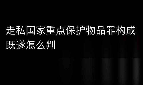 走私国家重点保护物品罪构成既遂怎么判