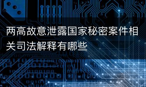 两高故意泄露国家秘密案件相关司法解释有哪些