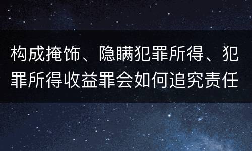 构成掩饰、隐瞒犯罪所得、犯罪所得收益罪会如何追究责任