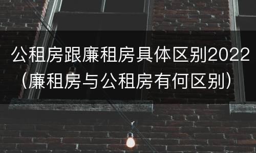 公租房跟廉租房具体区别2022（廉租房与公租房有何区别）