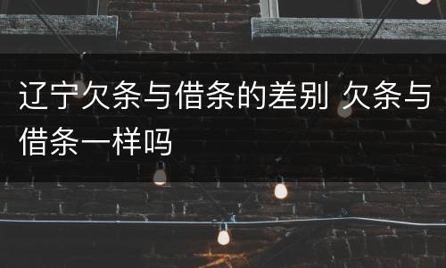 辽宁欠条与借条的差别 欠条与借条一样吗
