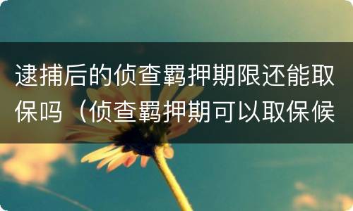 逮捕后的侦查羁押期限还能取保吗（侦查羁押期可以取保候审吗）