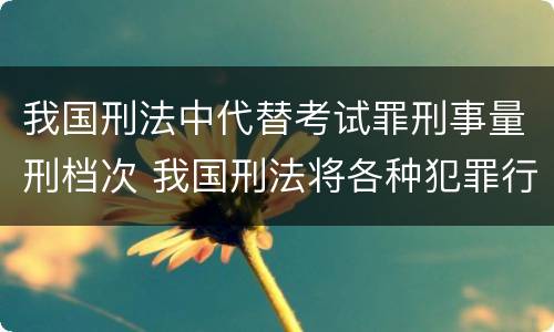 我国刑法中代替考试罪刑事量刑档次 我国刑法将各种犯罪行为归纳为几大类