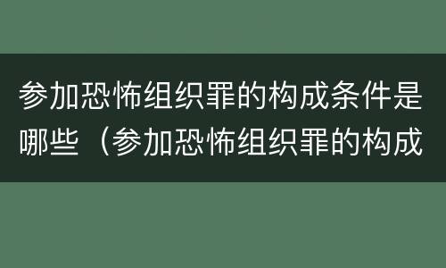 参加恐怖组织罪的构成条件是哪些（参加恐怖组织罪的构成条件是哪些呢）