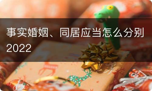 事实婚姻、同居应当怎么分别2022