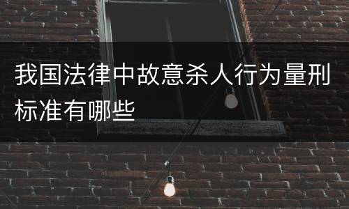 我国法律中故意杀人行为量刑标准有哪些