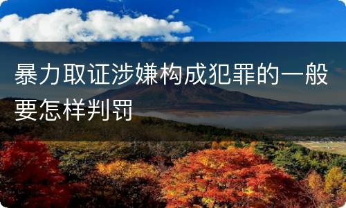 暴力取证涉嫌构成犯罪的一般要怎样判罚