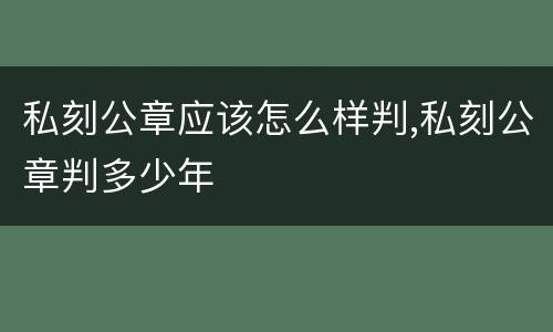私刻公章应该怎么样判,私刻公章判多少年