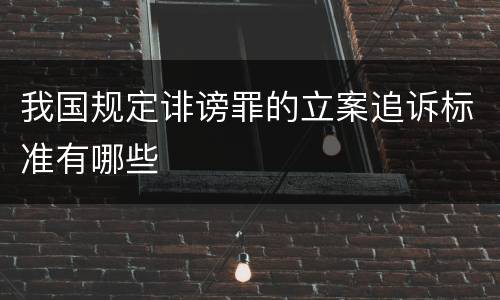 我国规定诽谤罪的立案追诉标准有哪些