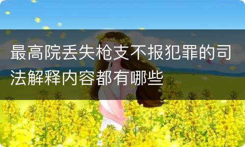 最高院丢失枪支不报犯罪的司法解释内容都有哪些