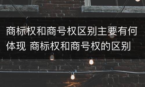商标权和商号权区别主要有何体现 商标权和商号权的区别