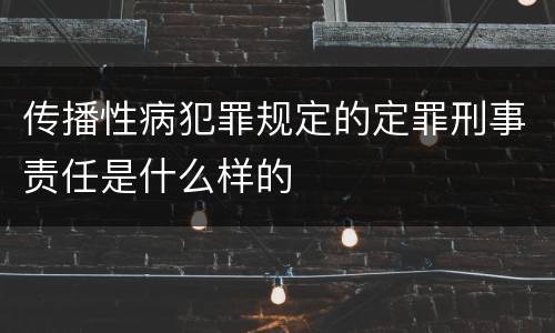 传播性病犯罪规定的定罪刑事责任是什么样的