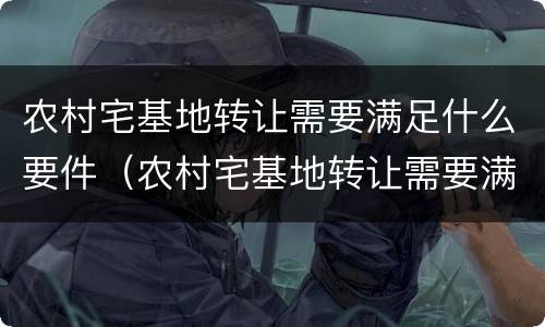 农村宅基地转让需要满足什么要件（农村宅基地转让需要满足什么要件呢）
