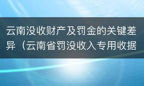 云南没收财产及罚金的关键差异（云南省罚没收入专用收据）