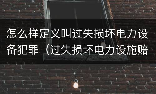 怎么样定义叫过失损坏电力设备犯罪（过失损坏电力设施赔偿标准）