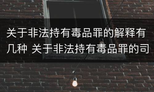 关于非法持有毒品罪的解释有几种 关于非法持有毒品罪的司法解释