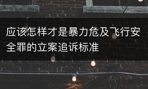 应该怎样才是暴力危及飞行安全罪的立案追诉标准