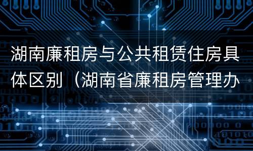 湖南廉租房与公共租赁住房具体区别（湖南省廉租房管理办法）