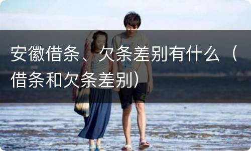 安徽借条、欠条差别有什么（借条和欠条差别）