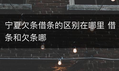 宁夏欠条借条的区别在哪里 借条和欠条哪