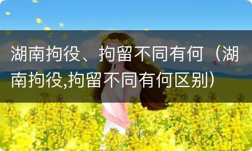 湖南拘役、拘留不同有何（湖南拘役,拘留不同有何区别）