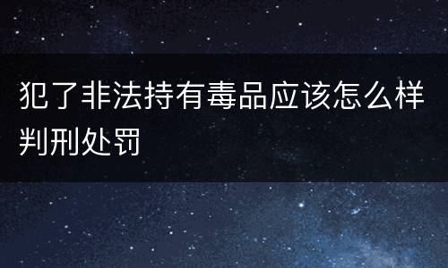 犯了非法持有毒品应该怎么样判刑处罚