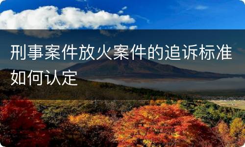 刑事案件放火案件的追诉标准如何认定