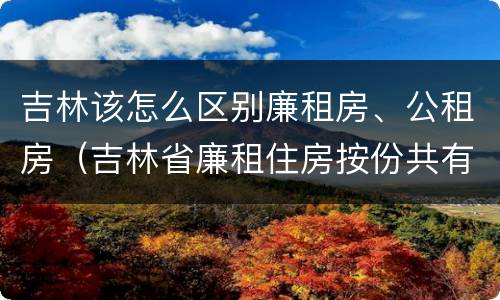 吉林该怎么区别廉租房、公租房（吉林省廉租住房按份共有产权实施管理办法）