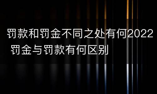 罚款和罚金不同之处有何2022 罚金与罚款有何区别