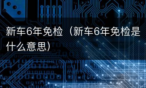 新车6年免检（新车6年免检是什么意思）
