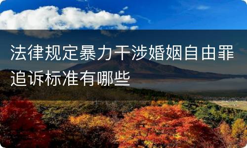 法律规定暴力干涉婚姻自由罪追诉标准有哪些