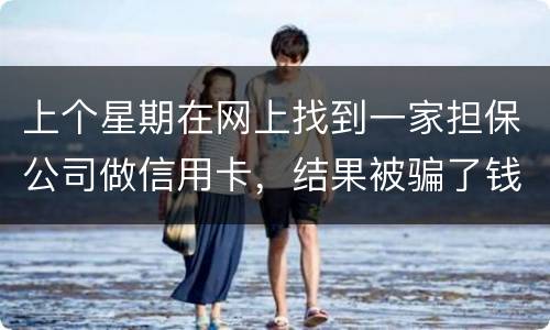 上个星期在网上找到一家担保公司做信用卡，结果被骗了钱，请问能不能把钱要回