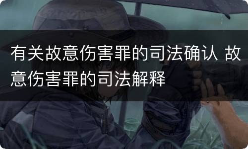 有关故意伤害罪的司法确认 故意伤害罪的司法解释