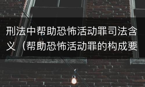 刑法中帮助恐怖活动罪司法含义（帮助恐怖活动罪的构成要件）