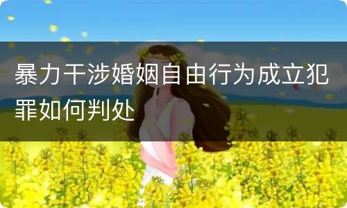 暴力干涉婚姻自由行为成立犯罪如何判处