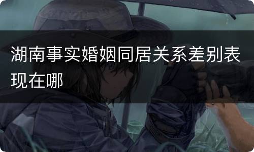 湖南事实婚姻同居关系差别表现在哪