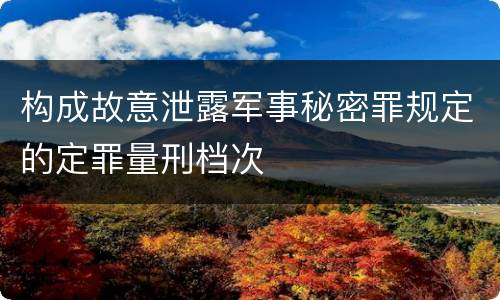 构成故意泄露军事秘密罪规定的定罪量刑档次