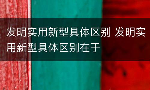 发明实用新型具体区别 发明实用新型具体区别在于