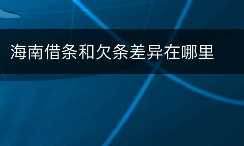 海南借条和欠条差异在哪里