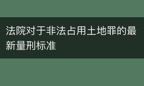 法院对于非法占用土地罪的最新量刑标准