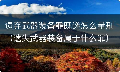 遗弃武器装备罪既遂怎么量刑（遗失武器装备属于什么罪）