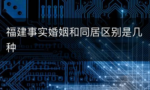 福建事实婚姻和同居区别是几种